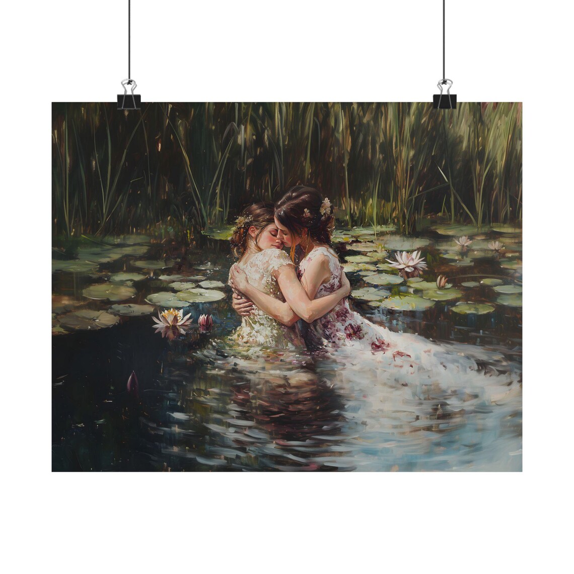 Girlfriends Dark Academia Art Print, Gothic Decor - Image 2