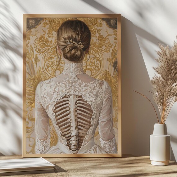 Spine Victorian Art Altered Print Moody Painting Vintage Woman Print Victorian Decor Wall Art Dark Moody Antique Art Print Lace Pearls