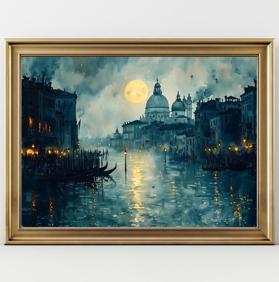 Venice Print Moody Watercolor Dark Wall Art Dark Academia Style Moody Florence Italian City Gothic Painting Watercolor Landscape - Image 2