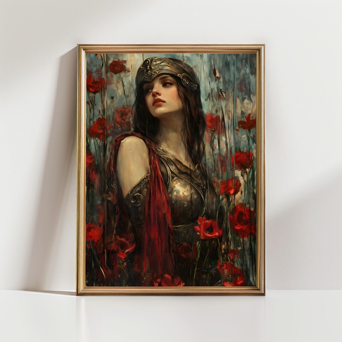 Athena Goddess Dark Academia Floral Art Print - Image 3