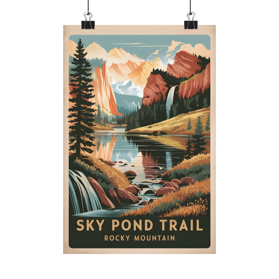 Sky Pond Trail Rocky Mountain Landscape Art Print Wall Decor Hiking Adventure Nature Lover Gift