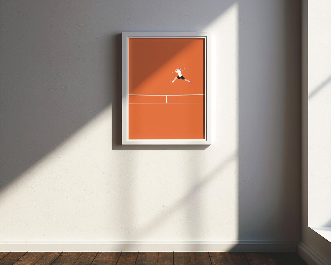 Tennis Player Backhand Poster, Minimal Modern Art - Image 4
