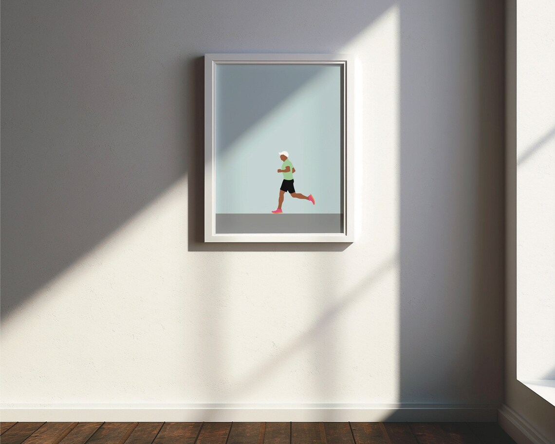 Running Jogger Poster, Minimal Modern Sports Art Print - Image 2