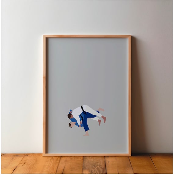 Judo Poster, Minimal Modern Sport Athlete Art Print