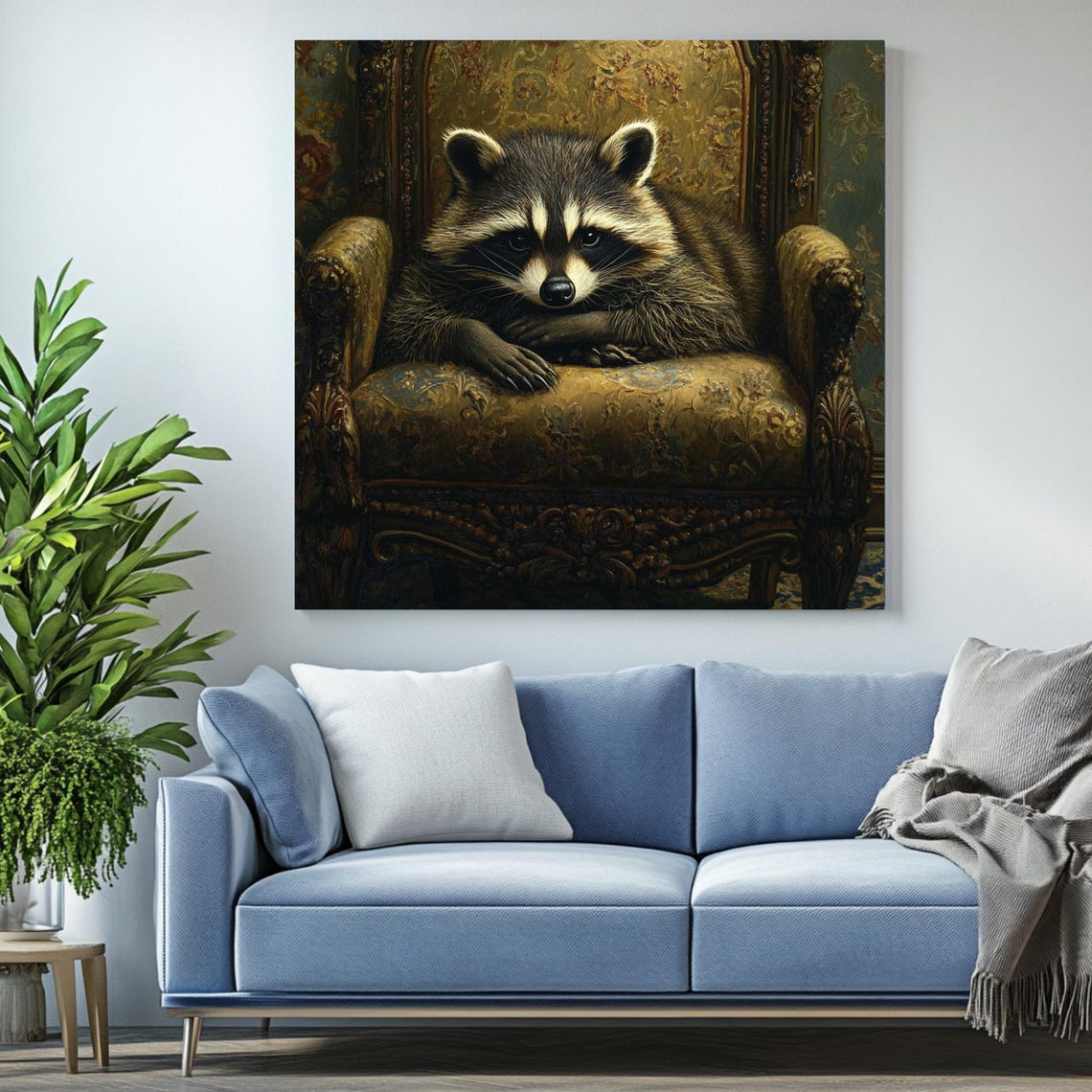 Raccoon Vintage Wildlife Art Print, Rustic - Image 2