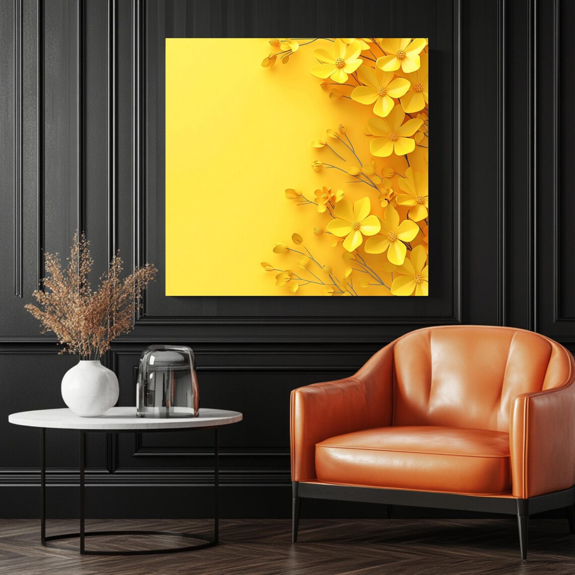 Yellow Floral Watercolor Flower Art Print - Image 3