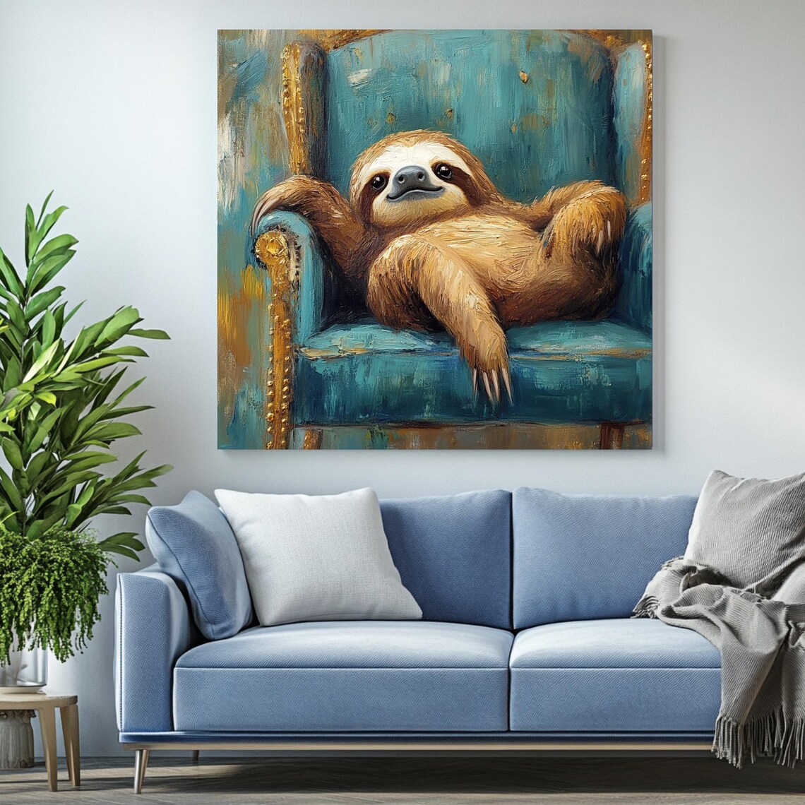 Sloth Wall Decor, Whimsical Wildlife Art - Image 2