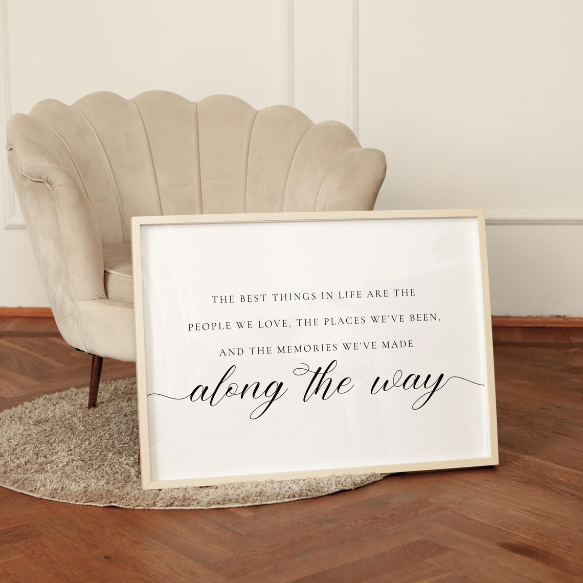 The Best Things In Life Along The Way Calligraphy Family Memory Poster - Image 2