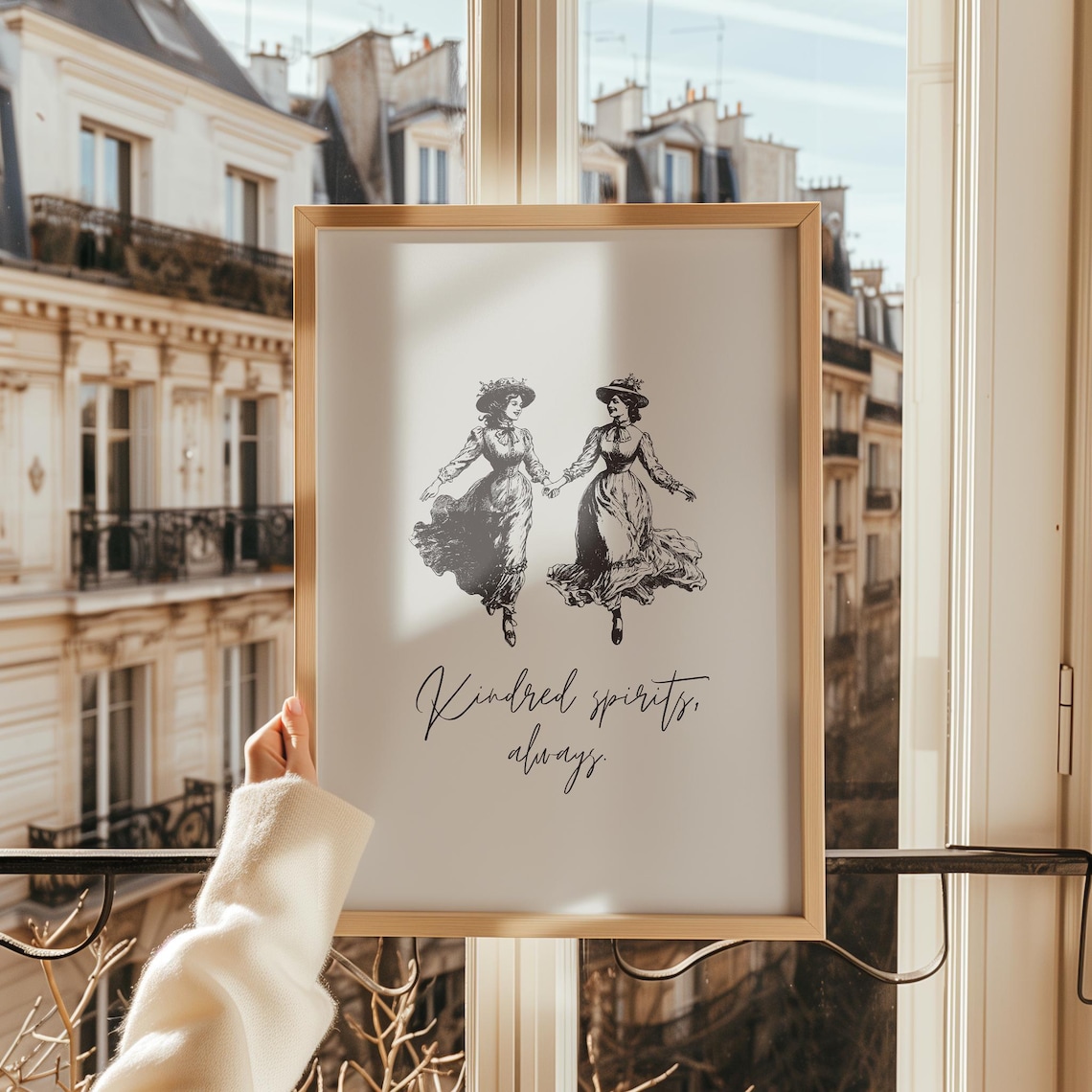 Kindred Spirits Always Vintage Best Friend Illustration Friendship Poster