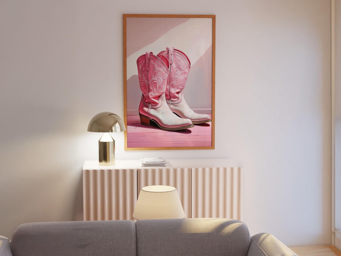 Cowgirl Boot Artwork, Trendy Western Poster - Image 2