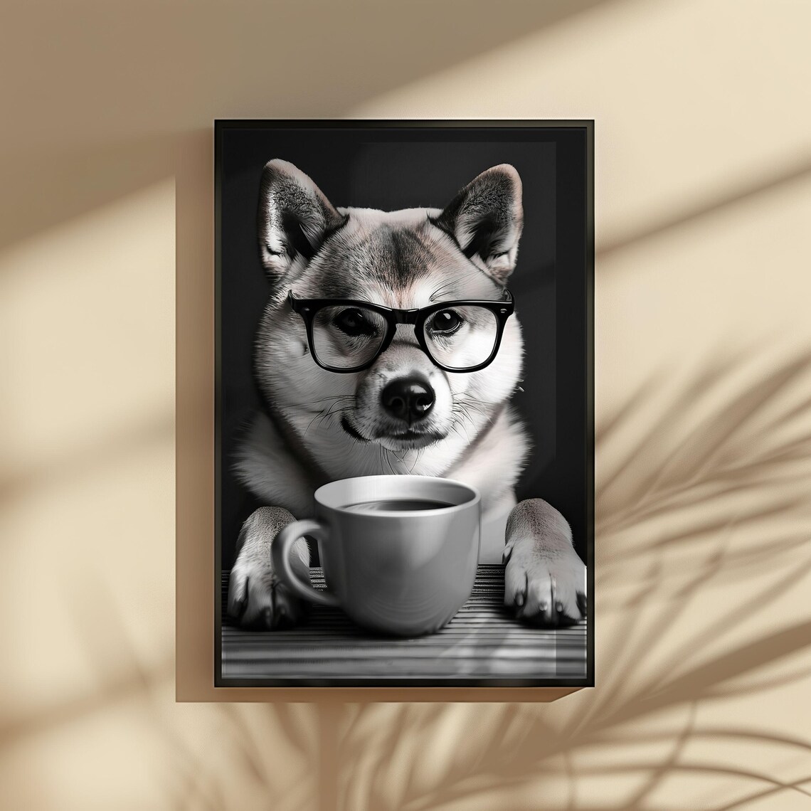 Shiba Inu Drinking Coffee, Funny Dog Kitchen Decor - Image 3