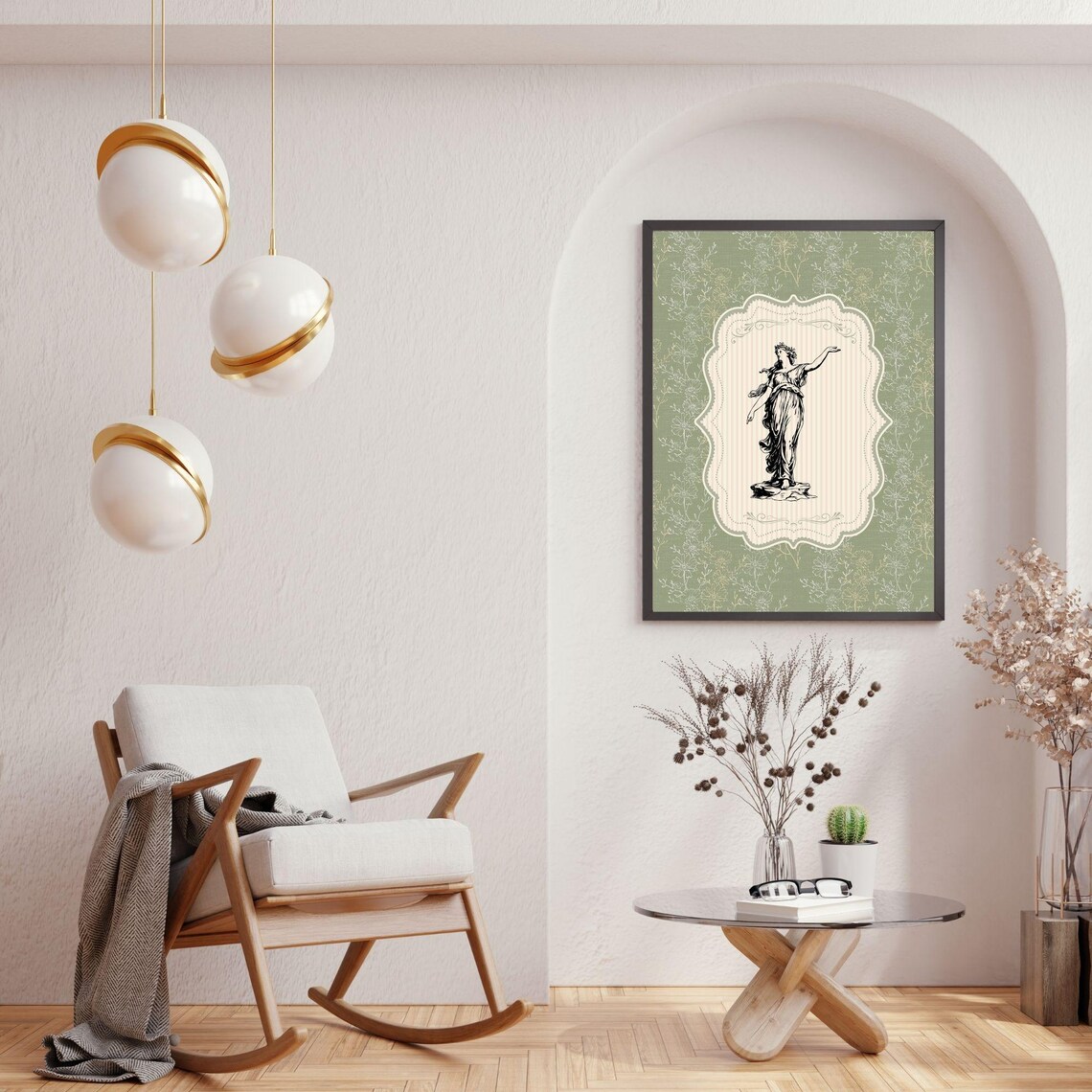 Vintage Goddess Art Print, Classical Female Statue - Image 3