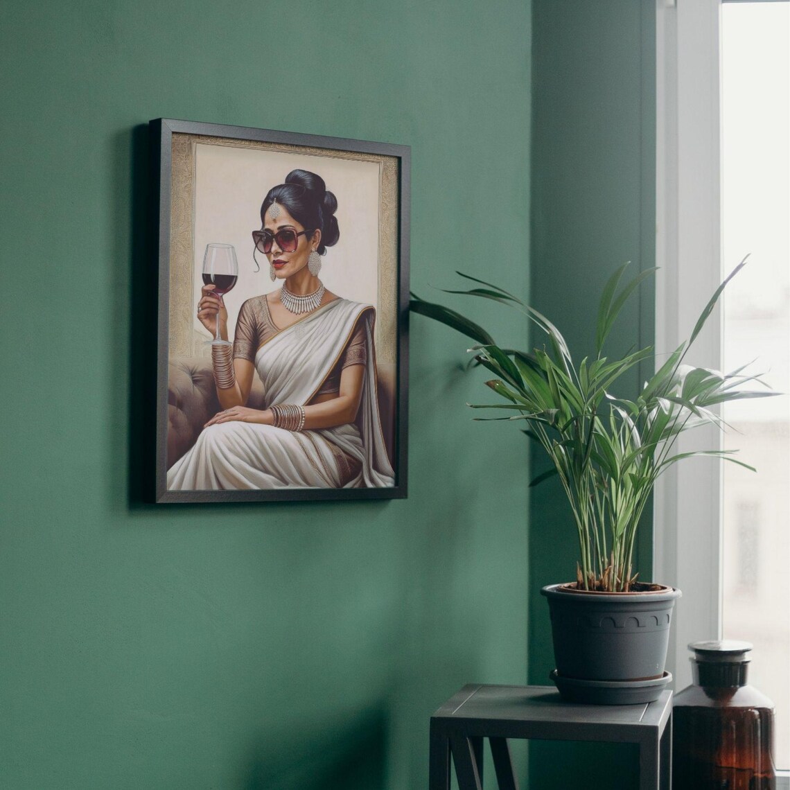Indian Woman Wall Art, Ethnic Traditional Art - Image 4