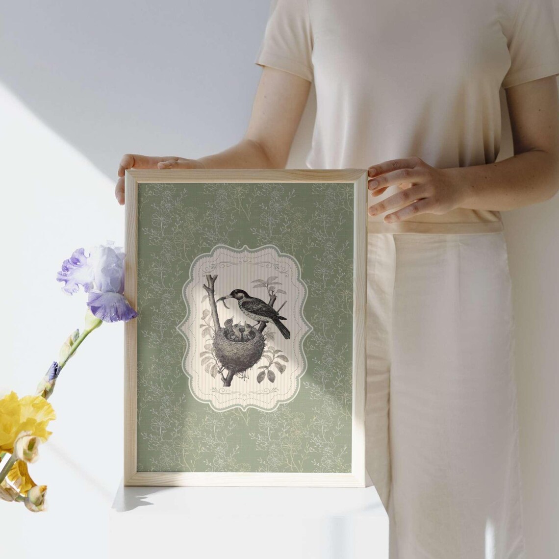 Vintage Bird Print, Rustic Nursery Decor - Image 4