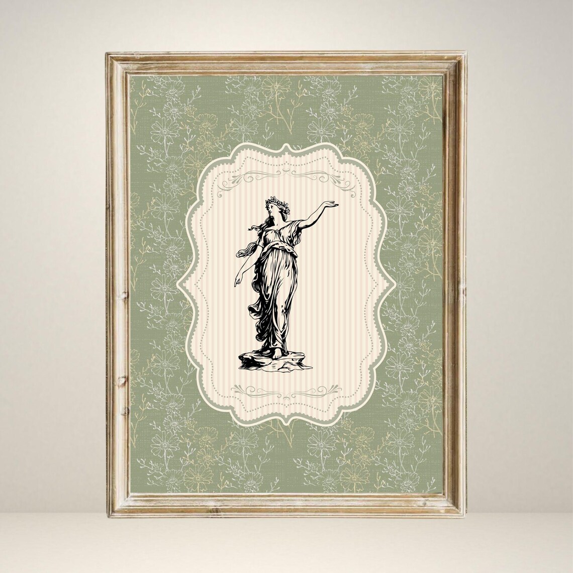 Vintage Goddess Art Print, Classical Female Statue