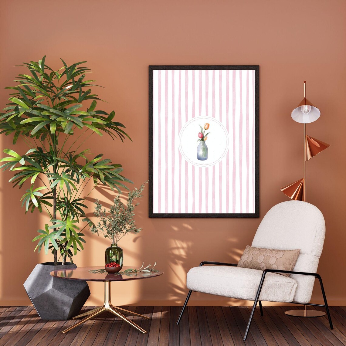 Vintage Tulips Illustration, Botanical Abstract Print - Image 2