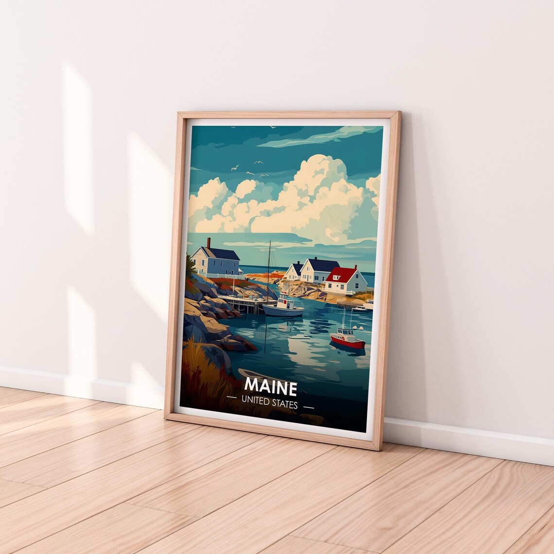 Maine Poster Maine Wall Art United States Poster East Coast Premium Print Usa Print Maine Poster Home Dcor - Image 2
