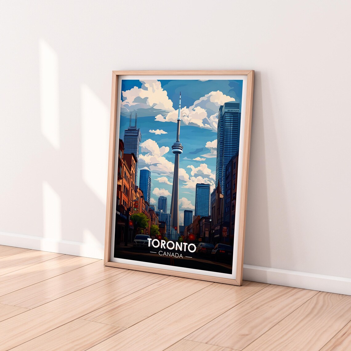 Toronto Canada CN Tower Street View Skyline Vintage Travel Poster - Image 2