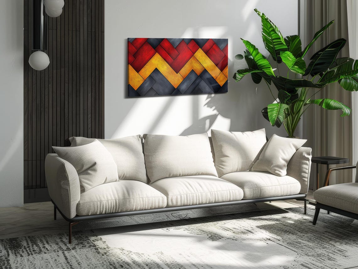 Bold Chevron Graphic Pattern Art Print - Image 2