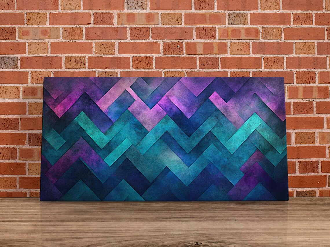 Gradient Chevron Modern Abstract Art Print