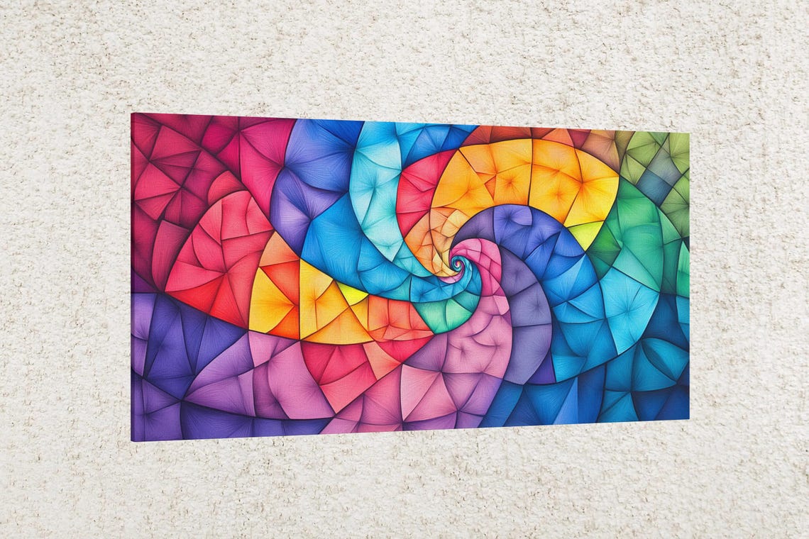 Rainbow Spiral Pattern Art Print - Image 2