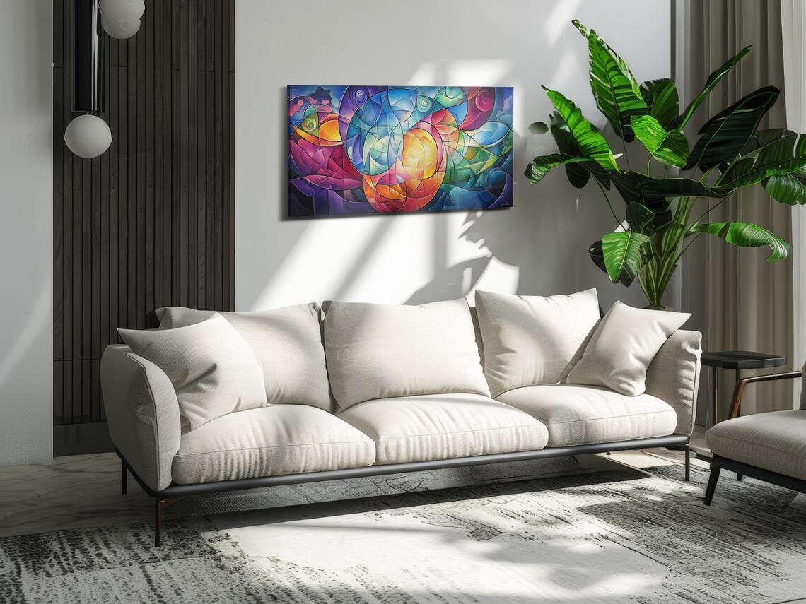Abstract Curves, Modern Abstract Art Print - Image 2