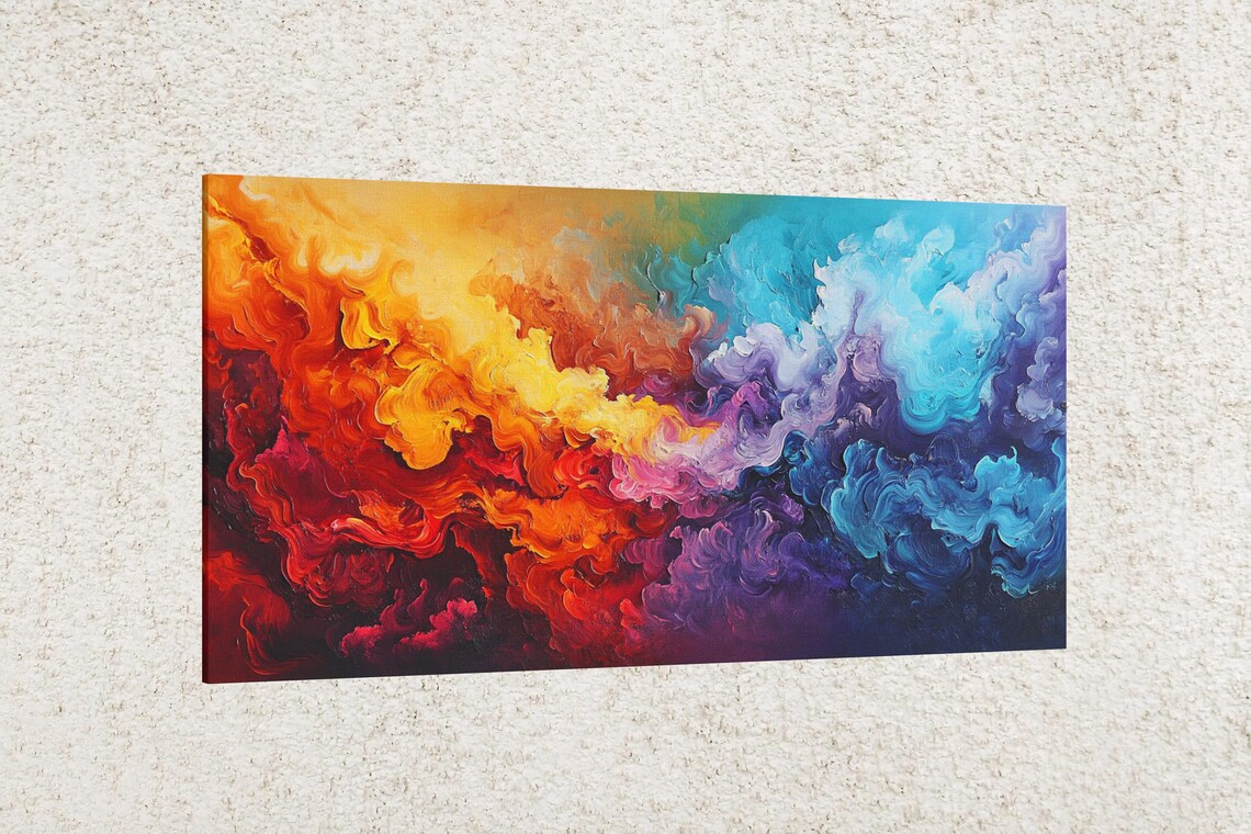 Fire And Ice Fusion - Abstract Modern Art Print - Image 2