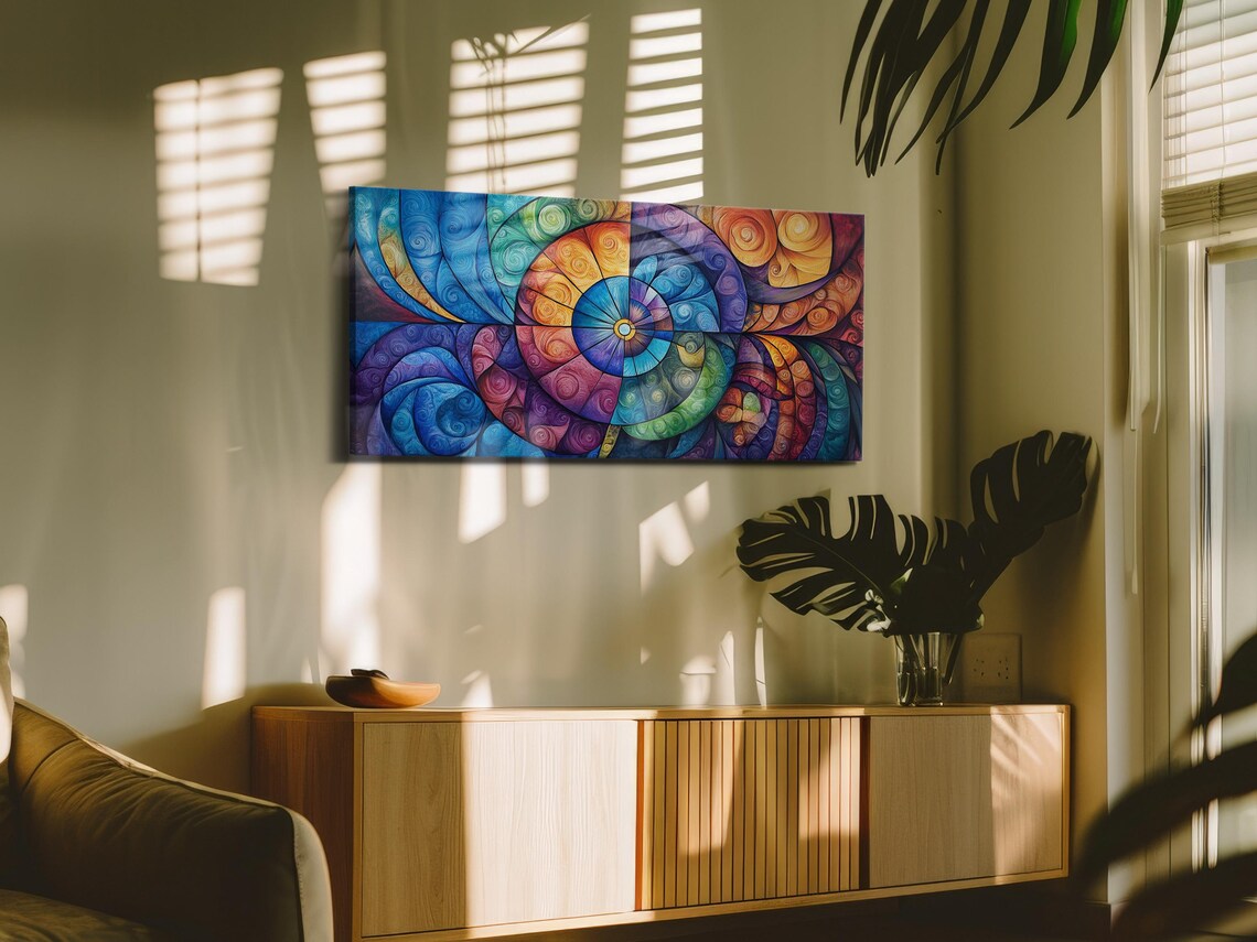 Whimsical Spiral Spectrum Abstract Art Print - Image 3