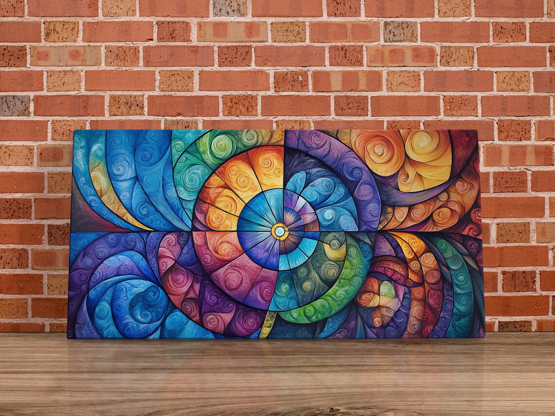 Whimsical Spiral Spectrum Abstract Art Print - Image 4
