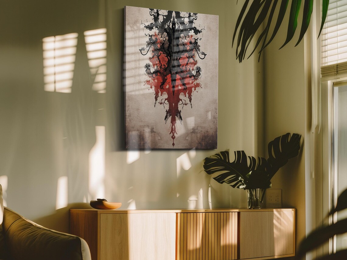 Dark Abstract Splatter, Modern Art Print - Image 4