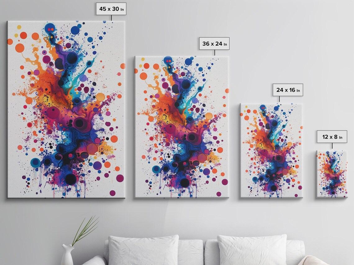 Fiery Ink Burst Orange Purple Blue Splash Abstract Art Poster - Image 3