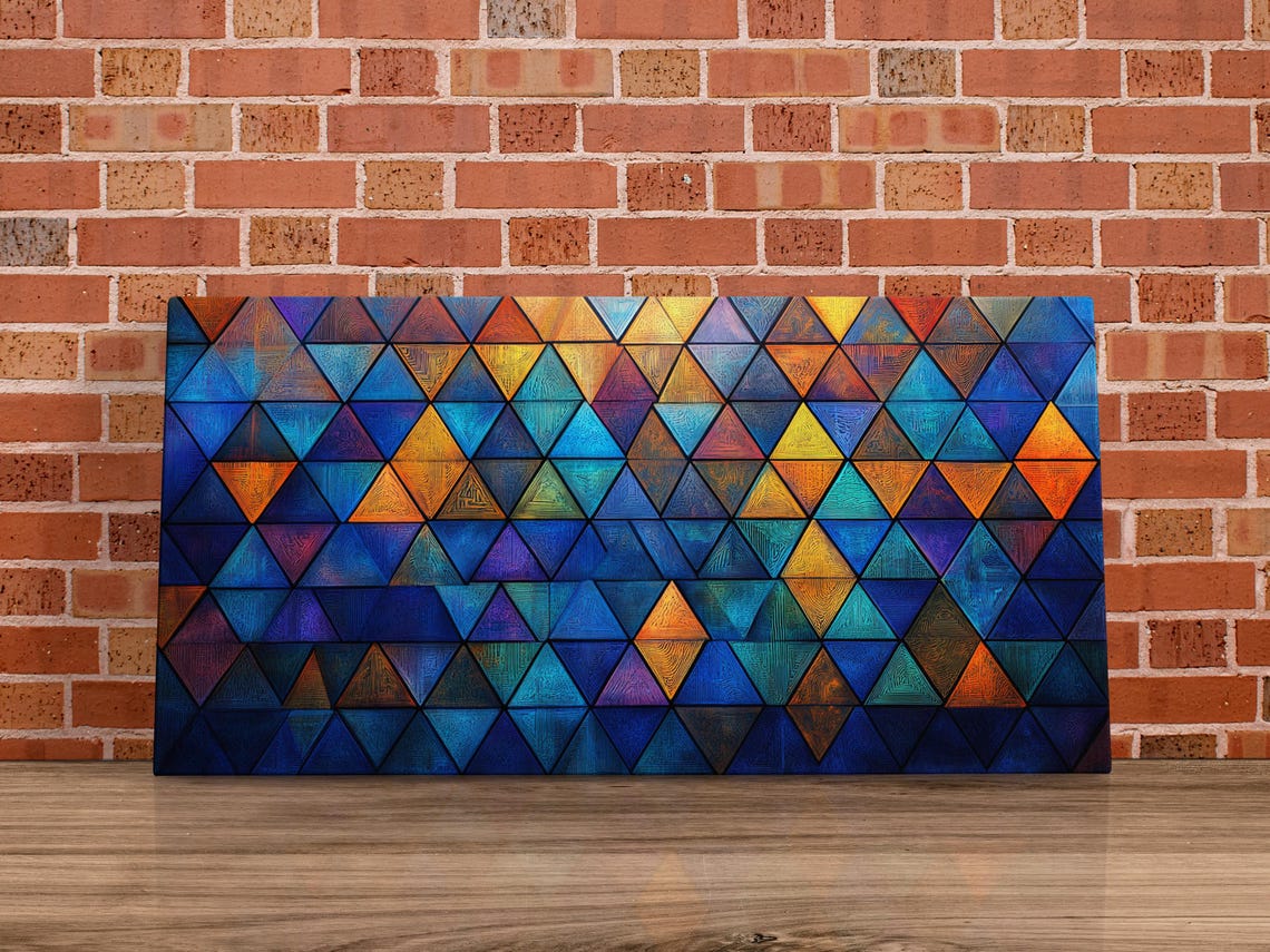Vibrant Geometric Triangles Art Print - Image 4
