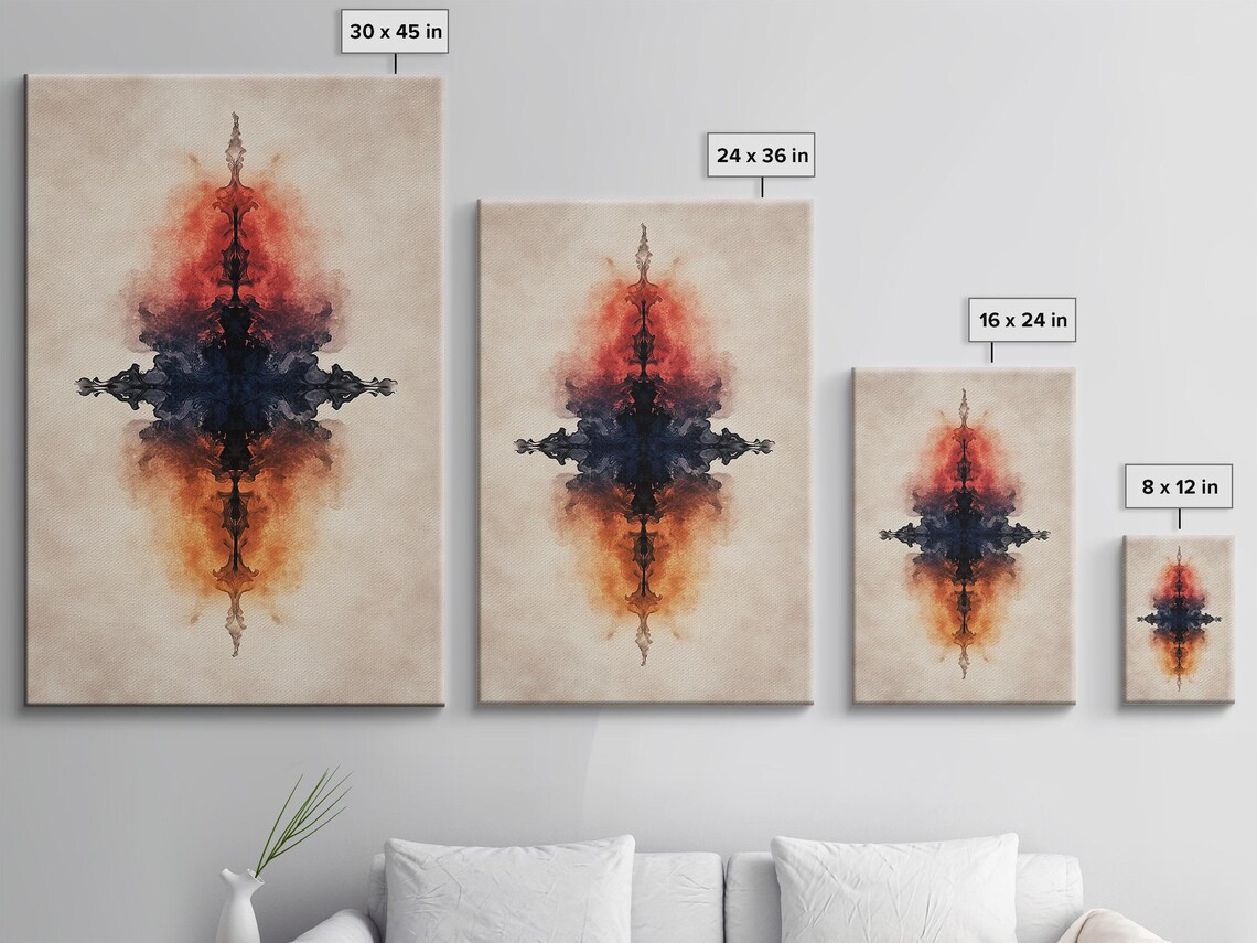 Fiery Gradient Abstract Symmetry Art Print - Image 3