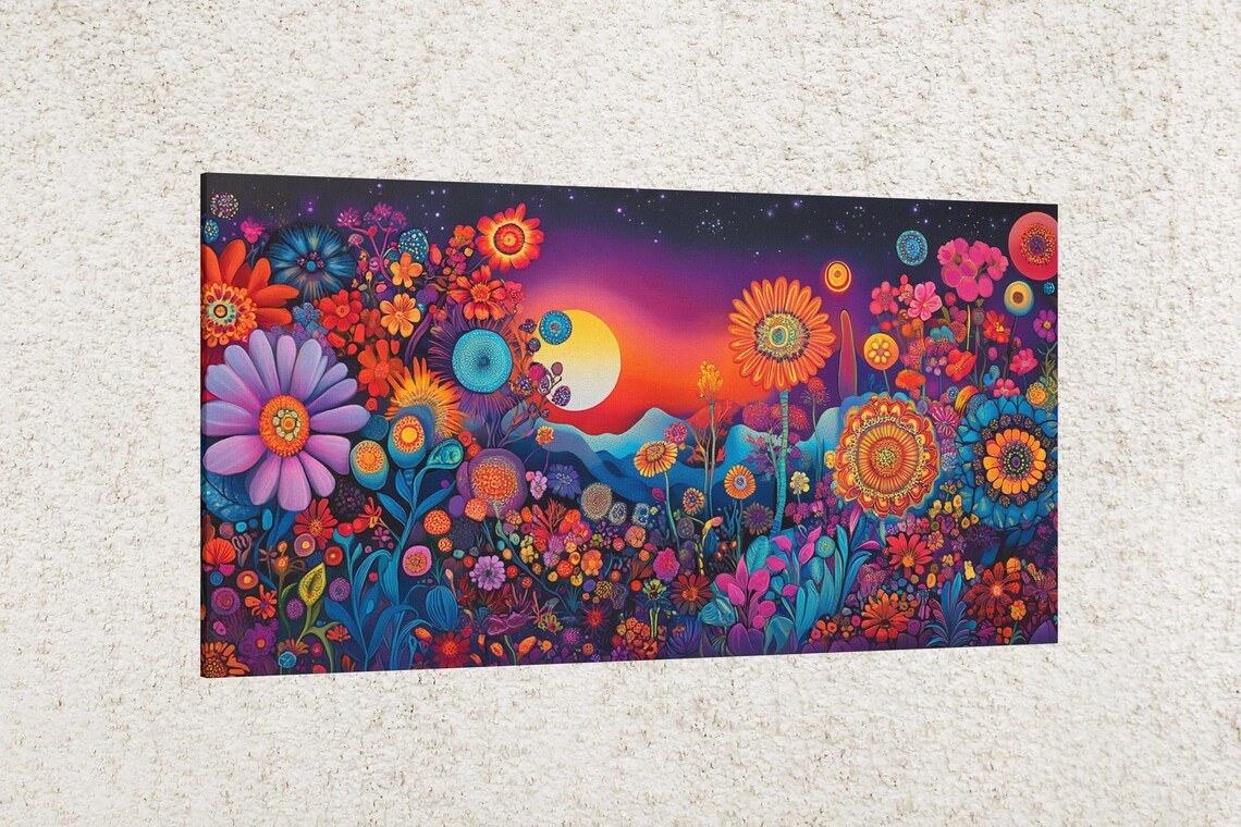 Starry Floral Night Art Print, Spring Decor - Image 2