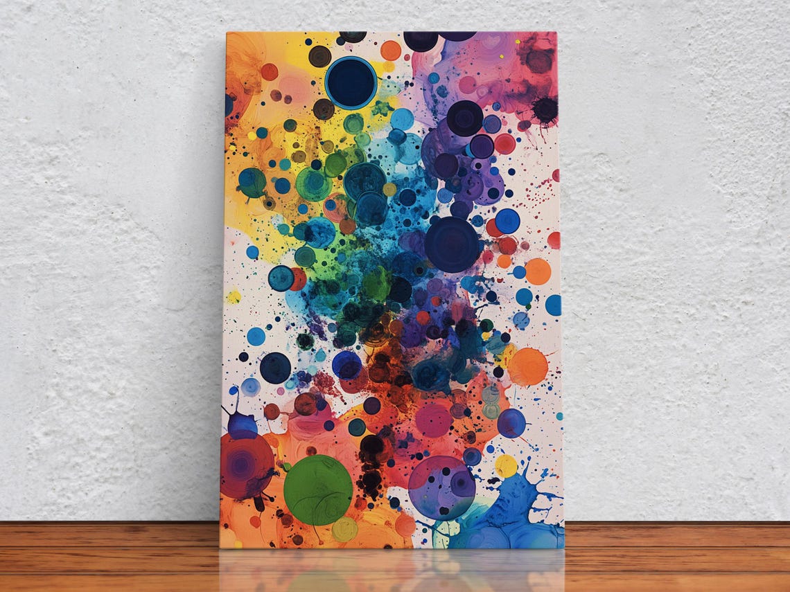 Rainbow Ink Symmetrical Face Art Print