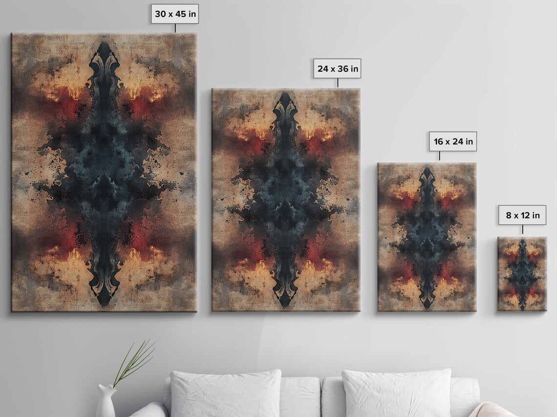 Rustic Red Ornamental Farmhouse Art Print - Image 3