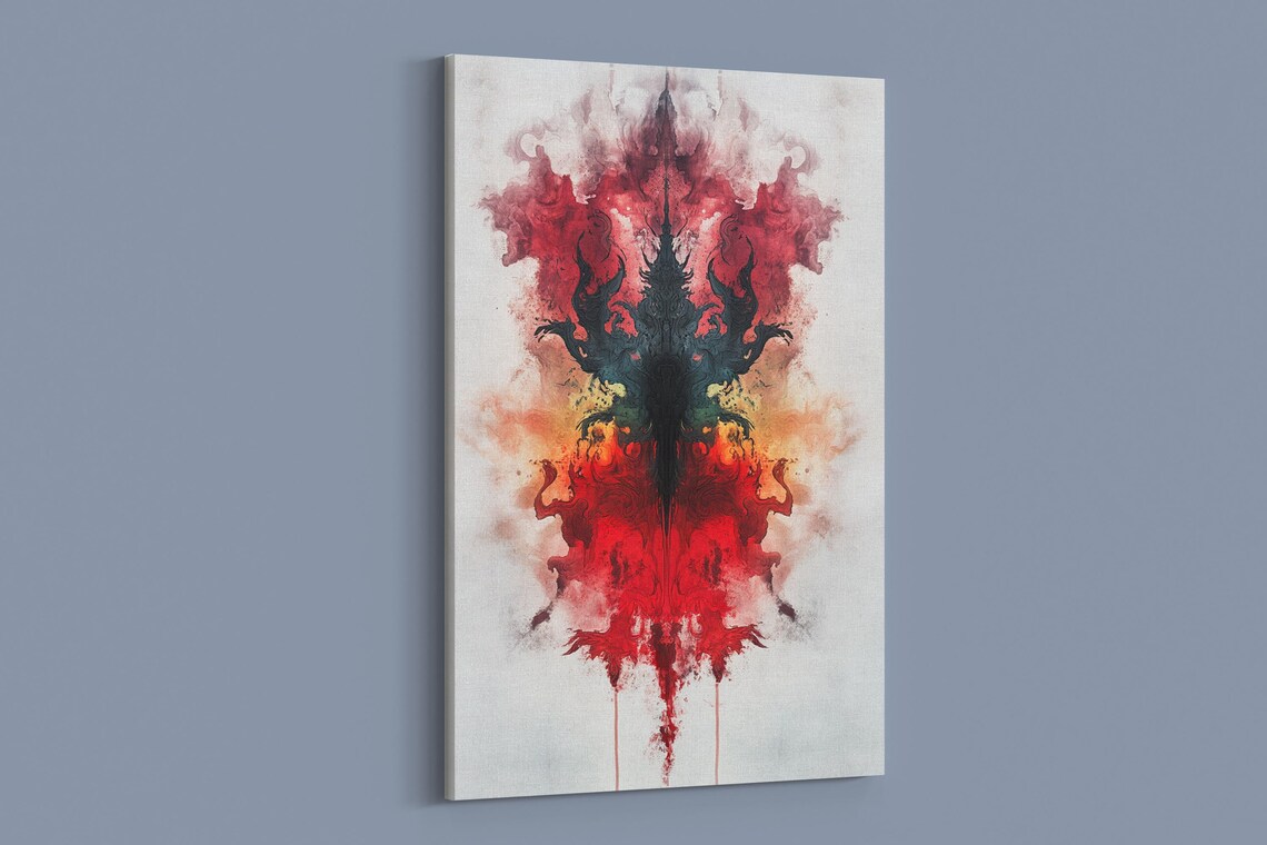Vibrant Ink Fusion Abstract Art Print