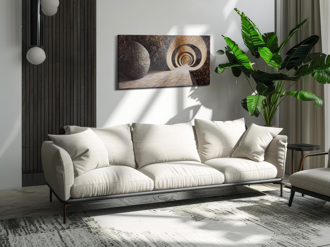 Golden Spiral Path, Abstract Modern Art Print - Image 3