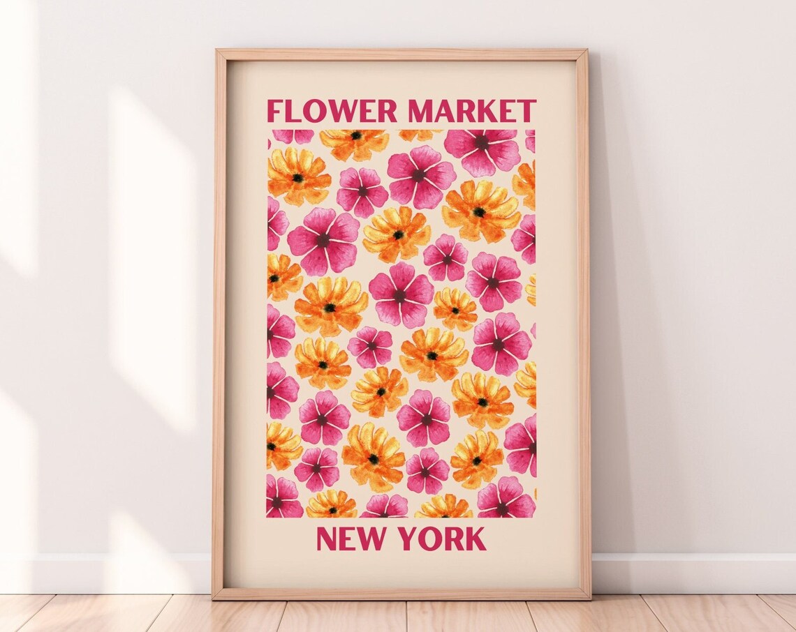 Flower Market NYC Watercolor Floral Art Print