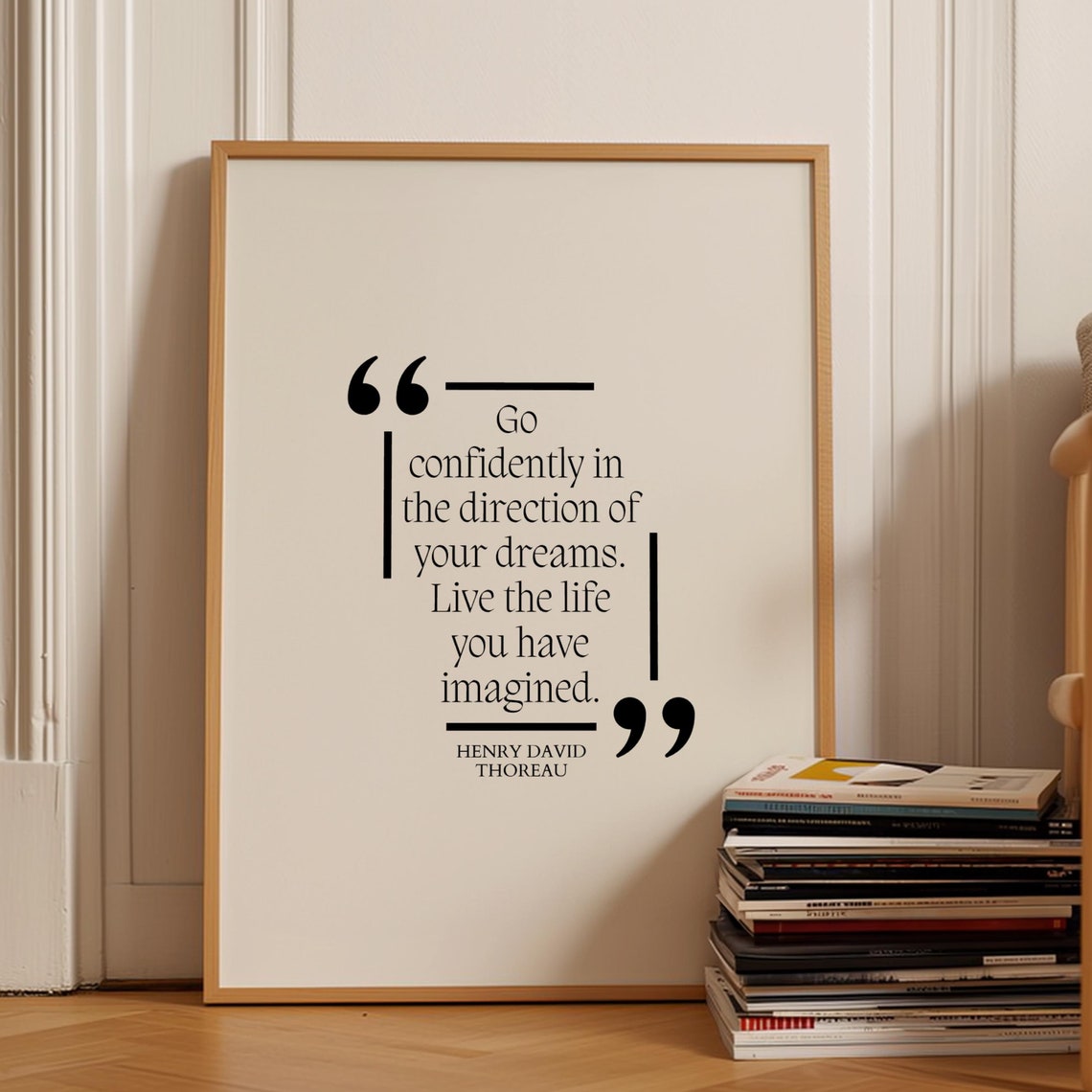 Dream Life Quote Wall Decor Inspirational Art Wall Art Booklover Gift Manifestation Wall Art Gift For Reader