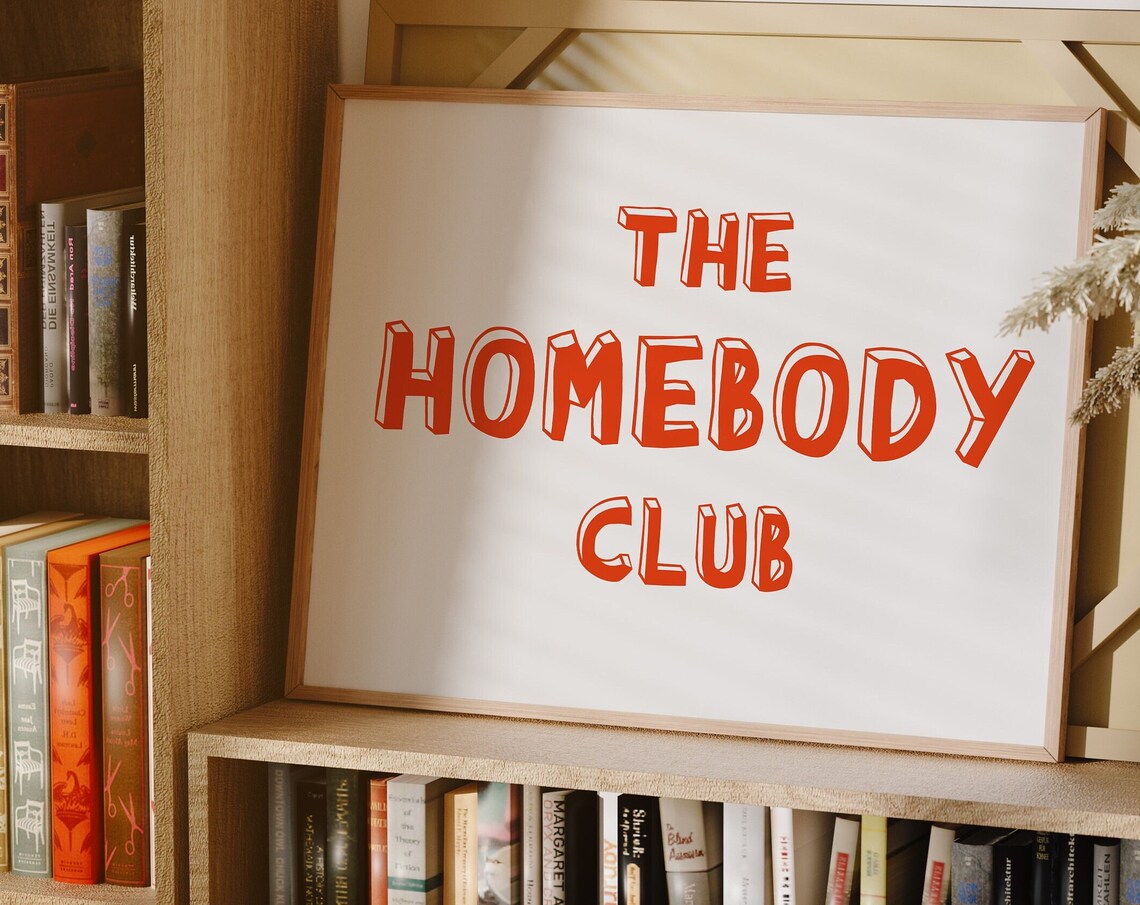 The Homebody Club Bold Red 3D Typography White Bedroom Wall Poster