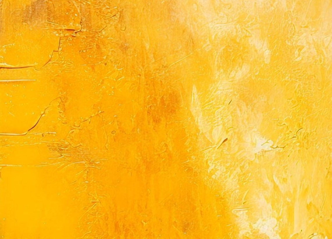 Golden Yellow Textured Abstract Canvas Modern Gold Painting Poster - Image 2