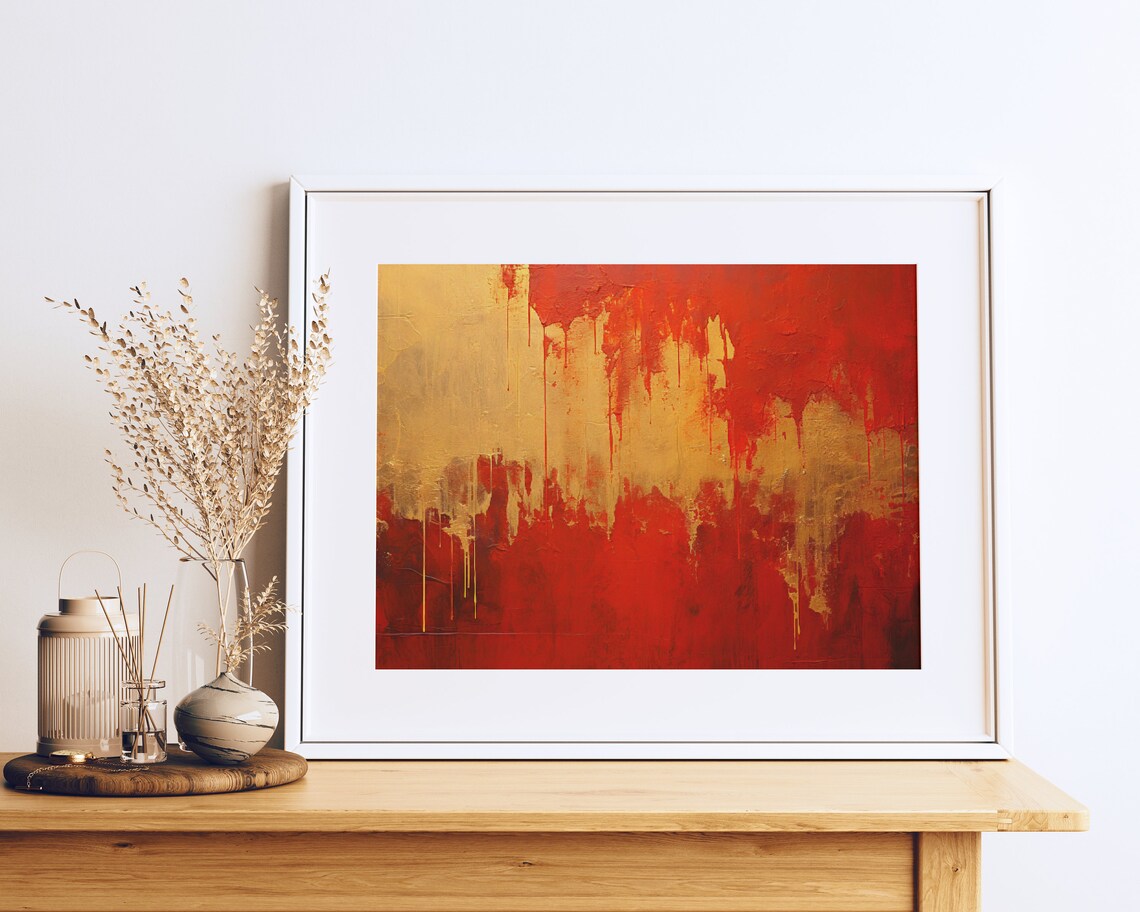 Red Orange Painted Textured Harmony Pattern