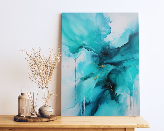 Acrylic Art Seascape, Fluid Expressionism