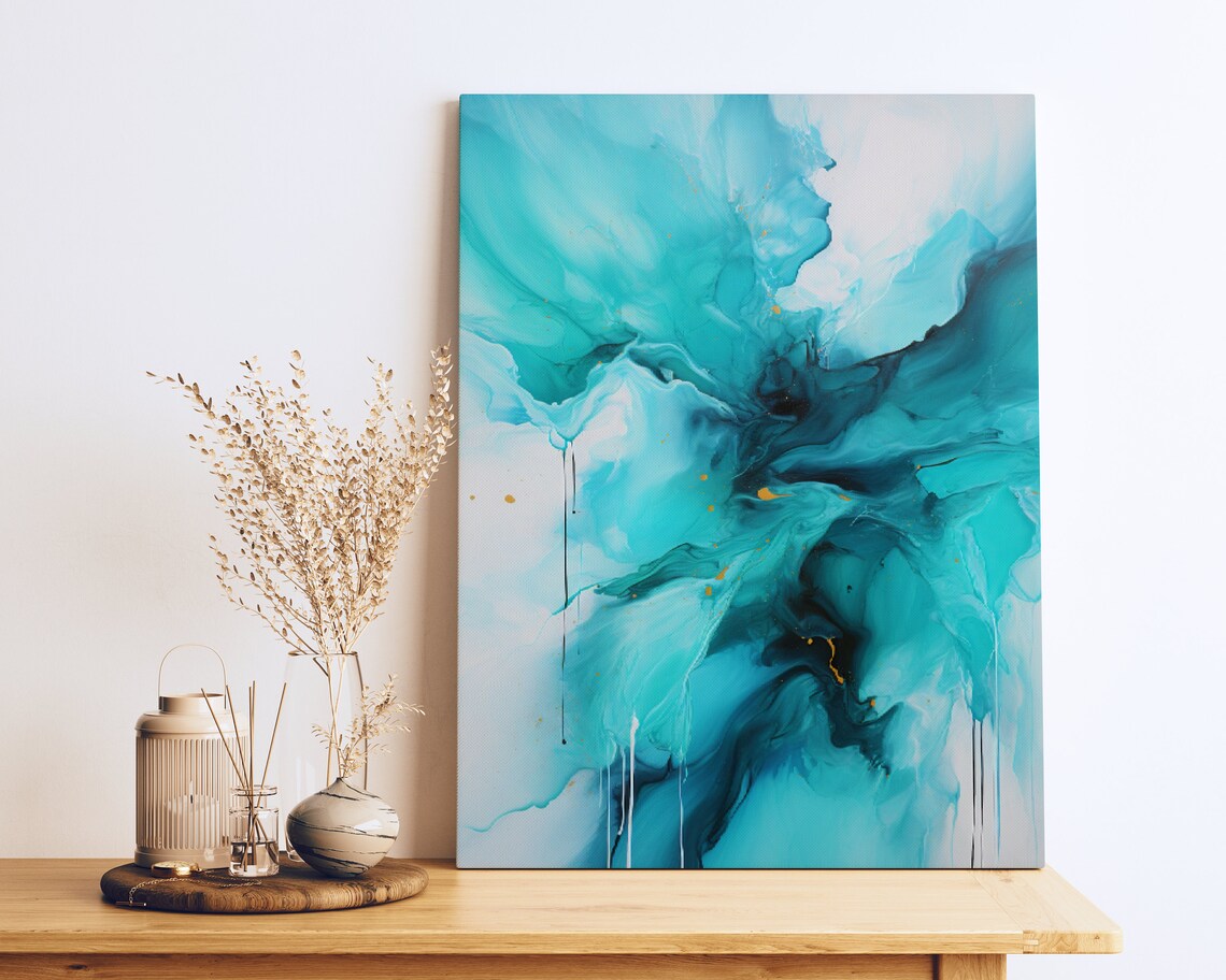 Acrylic Art Seascape, Fluid Expressionism