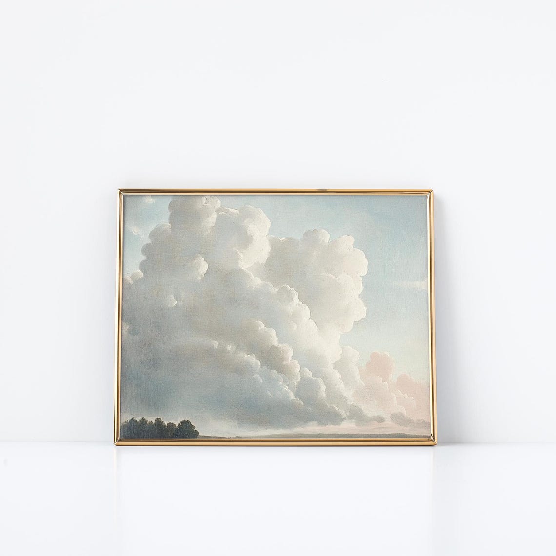 Ethereal Cumulus Cloudscape Romantic Sky Oil Painting Poster