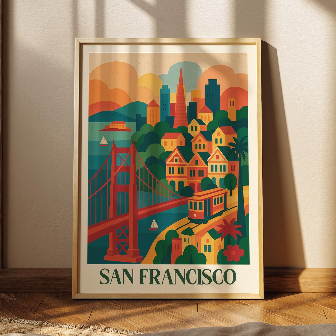 San Francisco Modern Travel Poster, Urban City Art