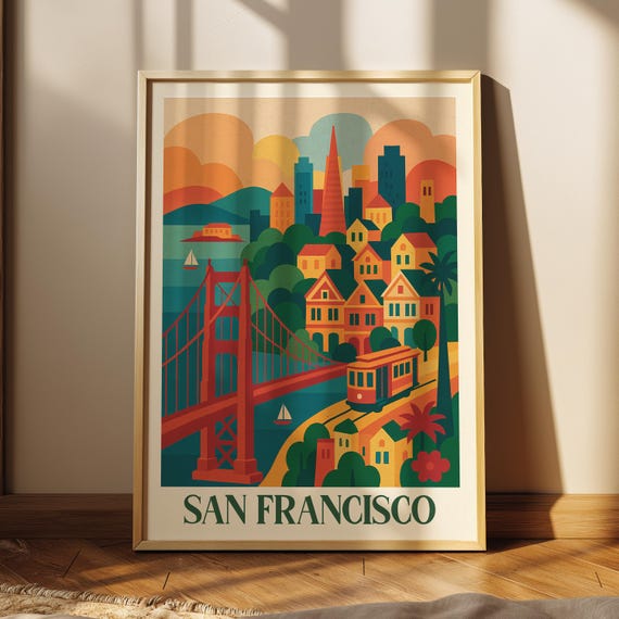 San Francisco Modern Travel Poster, Urban City Art