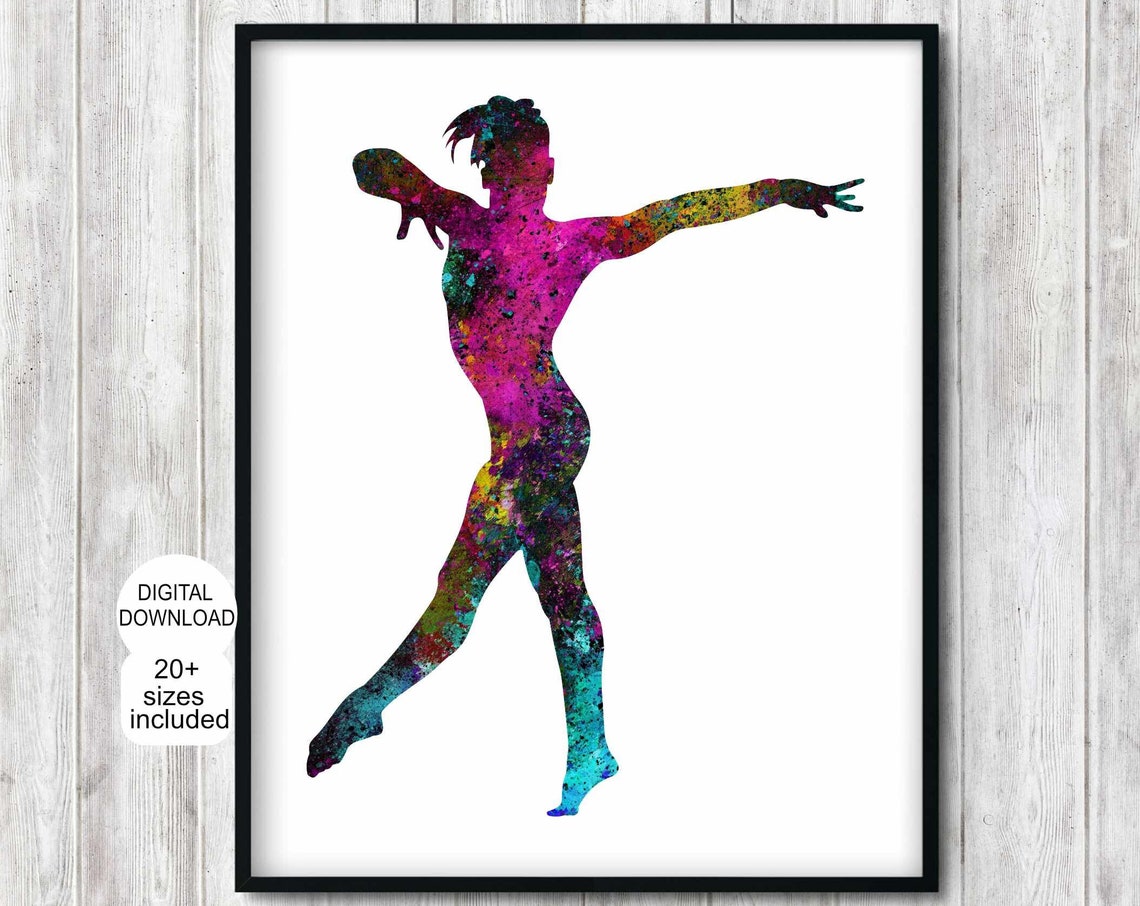 Artistic Gymnastics Print For Women Gymnastics Poster For Teen Girls Room Decor Female Gymnast Gift Girl Sport Wall Art