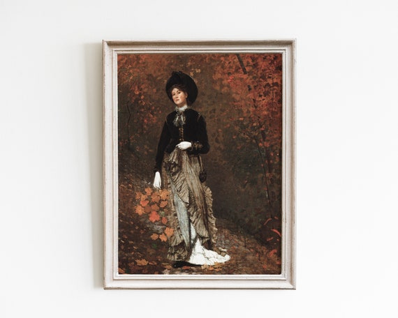 Autumn Leaf Vintage Botanical Fall Wall Art Print